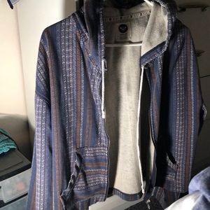 Multicolored Roxy zip up sweatshirt.